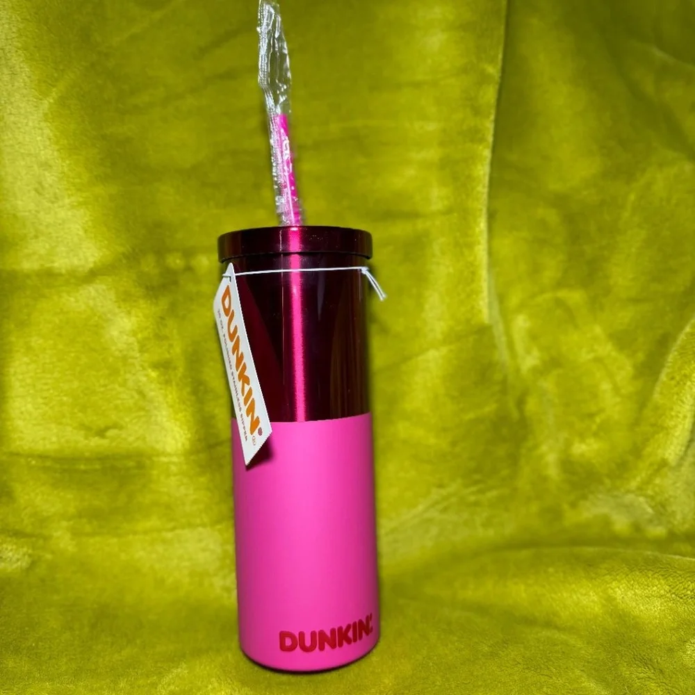 Dunkin Donuts 20oz Polished Stainless Steel Tumbler In Pink